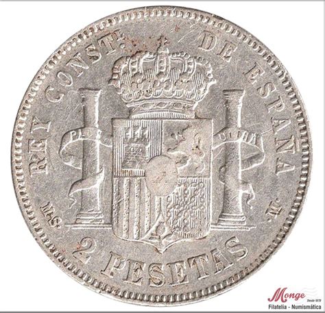 2 Pesetas 1882 MSM .